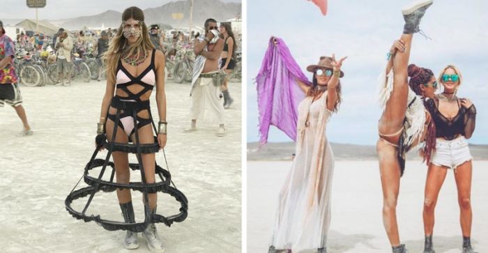 Самые красивые девушки на фестивале света и огня Burning Man 2018