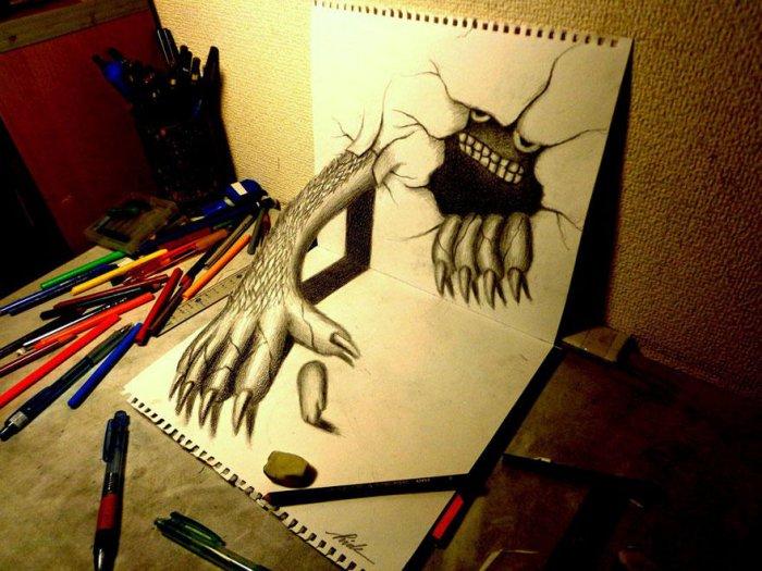 Шикарные 3D-рисунки карандашом