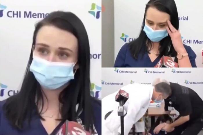 Медсестра упала в обморок в прямом эфире после введения вакцины Pfizer