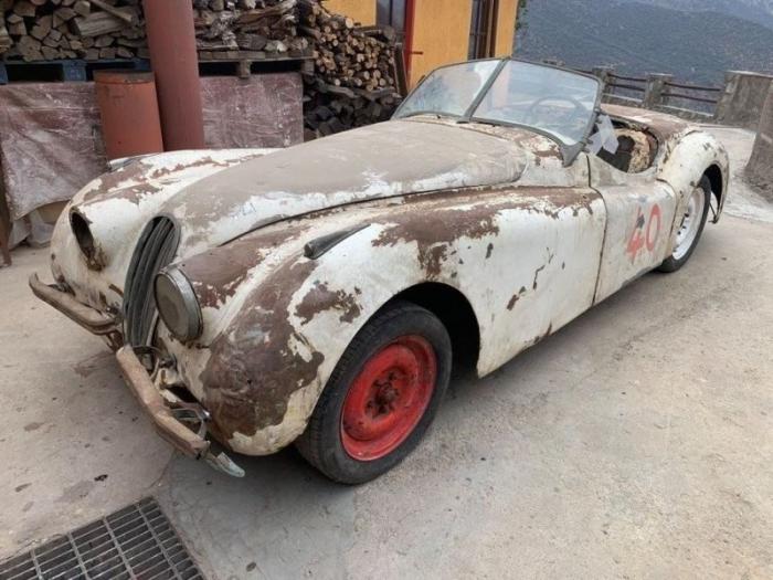 Бедолага: Как выглядит Jaguar XK120 простоявший в горах более 50 лет?