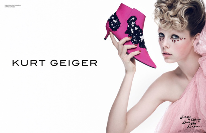 Эди Кэмпбелл в рекламной кампании Kurt Geiger
