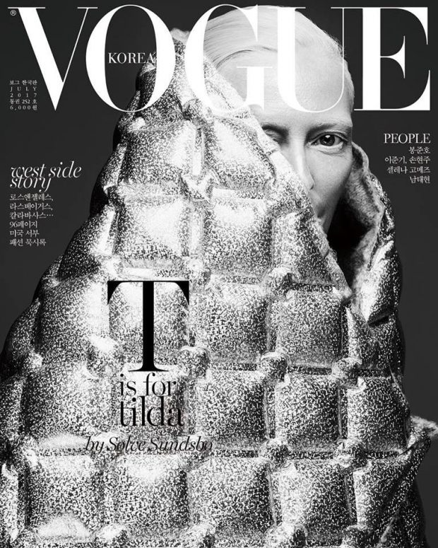 Тильда Суинтон для корейского Vogue