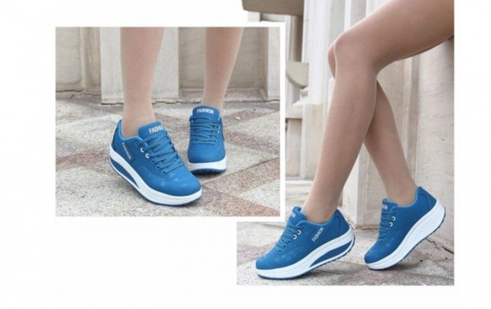 Девушка заказала Aliexpress симпатичные голубые кроссовки