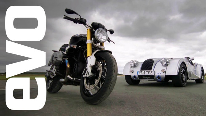 Спидстер Morgan Plus 8 против мотоцикла BMW R Nine T. Кто кого?