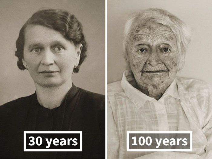 Фотографии столетних людей в молодости и старости